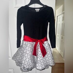 Bonnie Jean Black and White Dance Costume with Red Accent